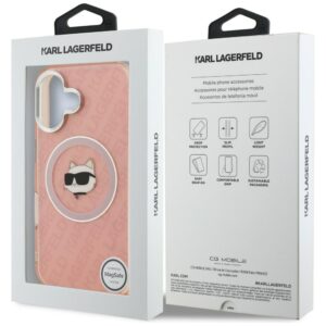 Dėklas Karl Lagerfeld IML Choupette Head Logo MagSafe Apple iPhone 16 rožinės spalvos - Image 8