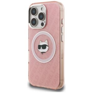 Dėklas Karl Lagerfeld IML Choupette Head Logo MagSafe Apple iPhone 16 Pro rožinės spalvos - Image 2