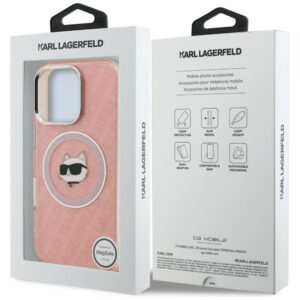 Dėklas Karl Lagerfeld IML Choupette Head Logo MagSafe Apple iPhone 16 Pro rožinės spalvos - Image 8
