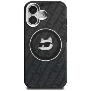Dėklas Karl Lagerfeld IML Choupette Head Logo MagSafe Apple iPhone 16 juodos spalvos - Image 3