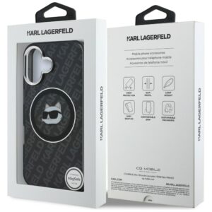 Dėklas Karl Lagerfeld IML Choupette Head Logo MagSafe Apple iPhone 16 juodos spalvos - Image 8