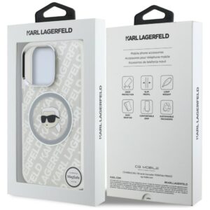 Dėklas Karl Lagerfeld IML Karl Head Logo MagSafe Apple iPhone 16 Pro pilkos spalvos - Image 8