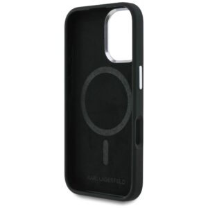 Karl Lagerfeld Silicone Heart Sign Logo MagSafe dėklas Apple iPhone 16 juodos spalvos - Image 7