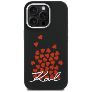 Dėklas Karl Lagerfeld Silicone Heart Sign Logo MagSafe Apple iPhone 16 Pro juodos spalvos - Image 3
