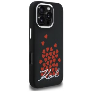 Dėklas Karl Lagerfeld Silicone Heart Sign Logo MagSafe Apple iPhone 16 Pro juodos spalvos - Image 4