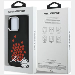 Dėklas Karl Lagerfeld Silicone Heart Sign Logo MagSafe Apple iPhone 16 Pro juodos spalvos - Image 8