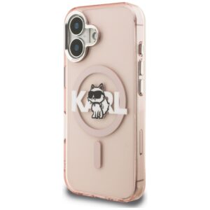 Dėklas Karl Lagerfeld IML Choupette Sketch Logo MagSafe Apple iPhone 16 rožinės spalvos - Image 2