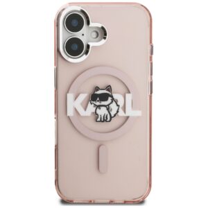 Dėklas Karl Lagerfeld IML Choupette Sketch Logo MagSafe Apple iPhone 16 rožinės spalvos - Image 3