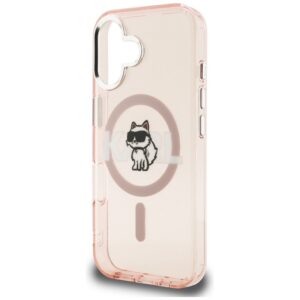 Dėklas Karl Lagerfeld IML Choupette Sketch Logo MagSafe Apple iPhone 16 rožinės spalvos - Image 6