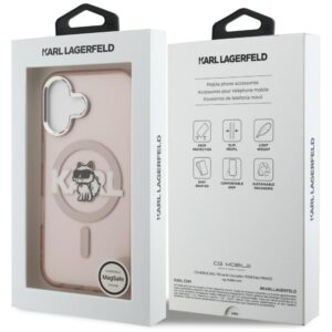 Dėklas Karl Lagerfeld IML Choupette Sketch Logo MagSafe Apple iPhone 16 rožinės spalvos - Image 8