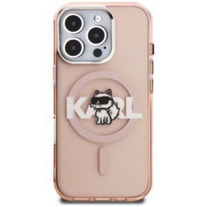 Dėklas Karl Lagerfeld IML Choupette Sketch Logo MagSafe Apple iPhone 16 Pro rožinės spalvos - Image 3