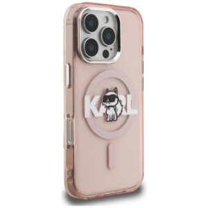 Dėklas Karl Lagerfeld IML Choupette Sketch Logo MagSafe Apple iPhone 16 Pro Max rožinės spalvos - Image 4