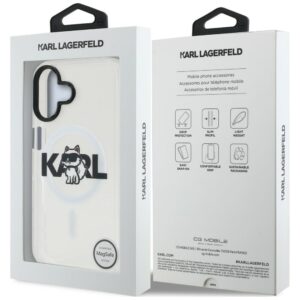 Dėklas Karl Lagerfeld IML Choupette Sketch Logo MagSafe Apple iPhone 16 skaidrus - Image 8