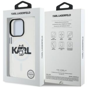 Dėklas Karl Lagerfeld IML Choupette Sketch Logo MagSafe Apple iPhone 16 Pro skaidrus - Image 8