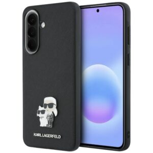 Dėklas Karl Lagerfeld Saffiano w/ Karl&Choupette Metal Logo Samsung Galaxy A57 5G juodos spalvos