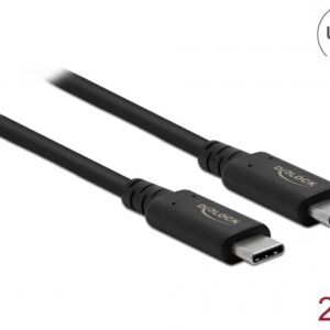 DeLOCK 86980 USB kabelis USB4 Gen 2x2 2 m USB C 20 Gbit/s 100 W Juoda - Image 2
