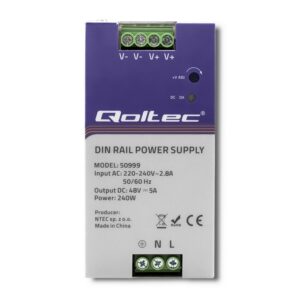 Qoltec 50999 DIN bėgio maitinimo šaltinis | 240W | 48V | 5A - Image 2