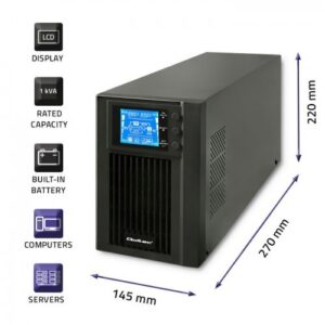 Qoltec 53042 nepertraukiamo maitinimo resursai (UPS) Dviguba konversija (prisijungus) 1 kVA 800 W 2 AC išvestis(ys / čių) - Image 3