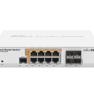 Mikrotik CRS112-8P-4S-IN tinklo komutatorius Gigabit Ethernet (10/100/1000) Maitinimas per Eternetą (PoE) Balta