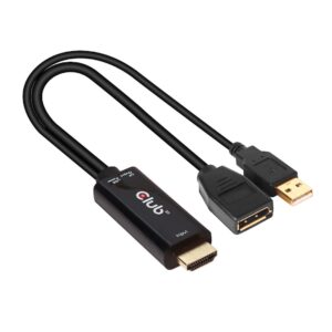 CLUB3D CAC-1331 vaizdo kabelio adapteris 0,25 m HDMI DisplayPort Juoda - Image 2