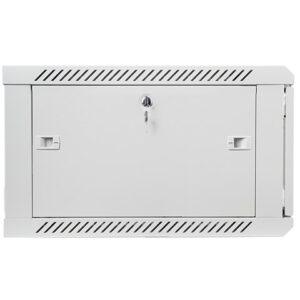 Lanberg wall-mounted installation rack cabinet 19'' 6U 600x600mm gray (glass door) - Image 3