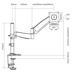Equip 650112 68,6 cm (27") Stalas Balta - Image 2