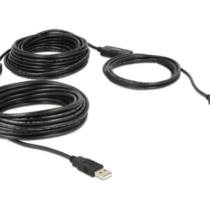DeLOCK 20m, USB2.0-A - USB2.0-B USB kabelis USB A USB B Juoda - Image 1