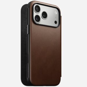 Nomad Modern Leather Folio mobiliojo telefono dėklas 17,5 cm (6.9") „Folio“ Ruda - Image 1