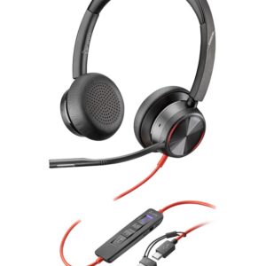 HP Poly „Poly Blackwire 8225 Stereo“ „Microsoft Teams“ sertifikuotos „USB-C“ ausinės + „USB-C/A“ adapteris - Image 1