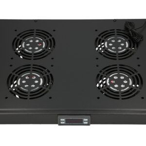 Extralink 19" RACK MOUNT FAN PANEL (4 FANS) WITH THERMOSTAT Ventiliatoriaus panelė