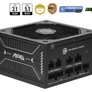 MSI MAG A750GLS PCIE5 maitinimo blokas 750 W 24-pin ATX ATX Juoda