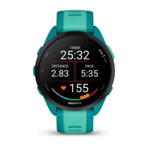 Garmin Forerunner 165 Music 3,05 cm (1.2") AMOLED 43 mm Skaitmeninis 390 x 390 pikseliai Lietimui jautrus ekranas Turkis GPS (palydovinis) - Image 2