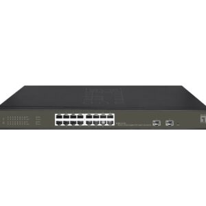 LevelOne GES-2118P tinklo komutatorius Valdomas L2 Gigabit Ethernet (10/100/1000) Maitinimas per Eternetą (PoE) Juoda