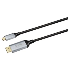 Savio CL-208 USB kabelis USB 3.2 Gen 1 (3.1 Gen 1) 2 m USB C Juoda, Pilka - Image 2
