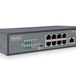 Digitus DN-95323-1 tinklo komutatorius Ne-valdomas Fast Ethernet (10/100) Maitinimas per Eternetą (PoE) Pilka - Image 1