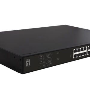 LevelOne GEP-2021 tinklo komutatorius Ne-valdomas Gigabit Ethernet (10/100/1000) Maitinimas per Eternetą (PoE) 1U Juoda - Image 1