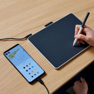Wacom Intuos One Medium grafinė planšetė Pilka, Balta 216 x 135 mm USB/Bluetooth - Image 3