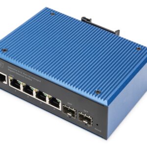 Digitus DN-651154 tinklo komutatorius Valdomas L2 Gigabit Ethernet (10/100/1000) Juoda, Mėlyna - Image 1