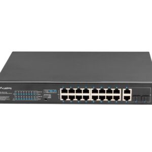 Lanberg RSFE-16P-2C-150 tinklo komutatorius Ne-valdomas Gigabit Ethernet (10/100/1000) Maitinimas per Eternetą (PoE) 1U Juoda