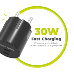 Mobile Origin 30W Charger Plug PW33 - 2x USB-C, black - Image 7