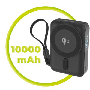 Mobile Origin 10000 mAh Qi2 TFT Display Semi-solid PowerBank PB19 - USB-C Cable Black - Image 11