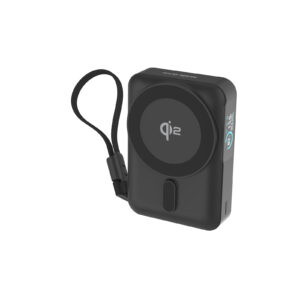 Mobile Origin 10000 mAh Qi2 TFT Display Semi-solid PowerBank PB19 - USB-C Cable Black - Image 4