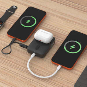 Mobile Origin 10000 mAh Qi2 TFT Display Semi-solid PowerBank PB19 - USB-C Cable Black - Image 9