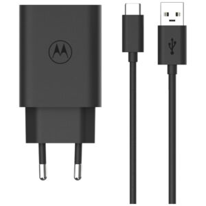 Charger wall Motorola TurboPower 33W USB-A with cable USB-A to USB-C 1m juodos spalvos - Image 3