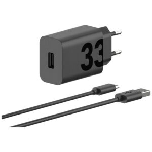 Charger wall Motorola TurboPower 33W USB-A with cable USB-A to USB-C 1m juodos spalvos - Image 7
