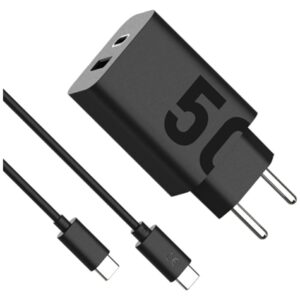 Charger wall Motorola TurboPower 50W Dual USB-C/USB-A with cable USB-C 1m juodos spalvos - Image 1