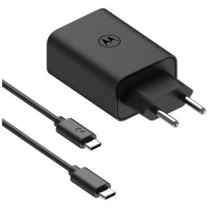 Charger wall Motorola TurboPower 50W Dual USB-C/USB-A with cable USB-C 1m juodos spalvos - Image 3