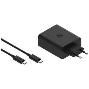 Charger wall Motorola TurboPower 125W Dual 2x USB-C with cable USB-C 1m juodos spalvos - Image 4