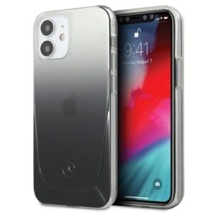 Mercedes MEHCP12SARGBK Apple iPhone 12 mini 5,4" juodos spalvos kietas dėklas skaidrus Line - Image 1