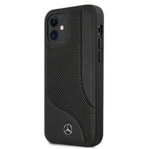 Mercedes MEHCP12SCDOBK Apple iPhone 12 mini 5,4" juodos spalvos kietas dėklas Leather Perforated Area - Image 2